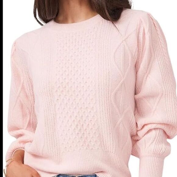 1. State Midnight Garden Women's Cable Knit Crewneck Pullover Sweater Size Small - Picture 1 of 6